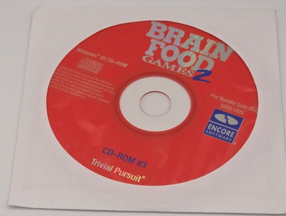 Brain Food Games 2 - Trivial Pursuit - Vintage PC CD-ROM Windows 95 Game